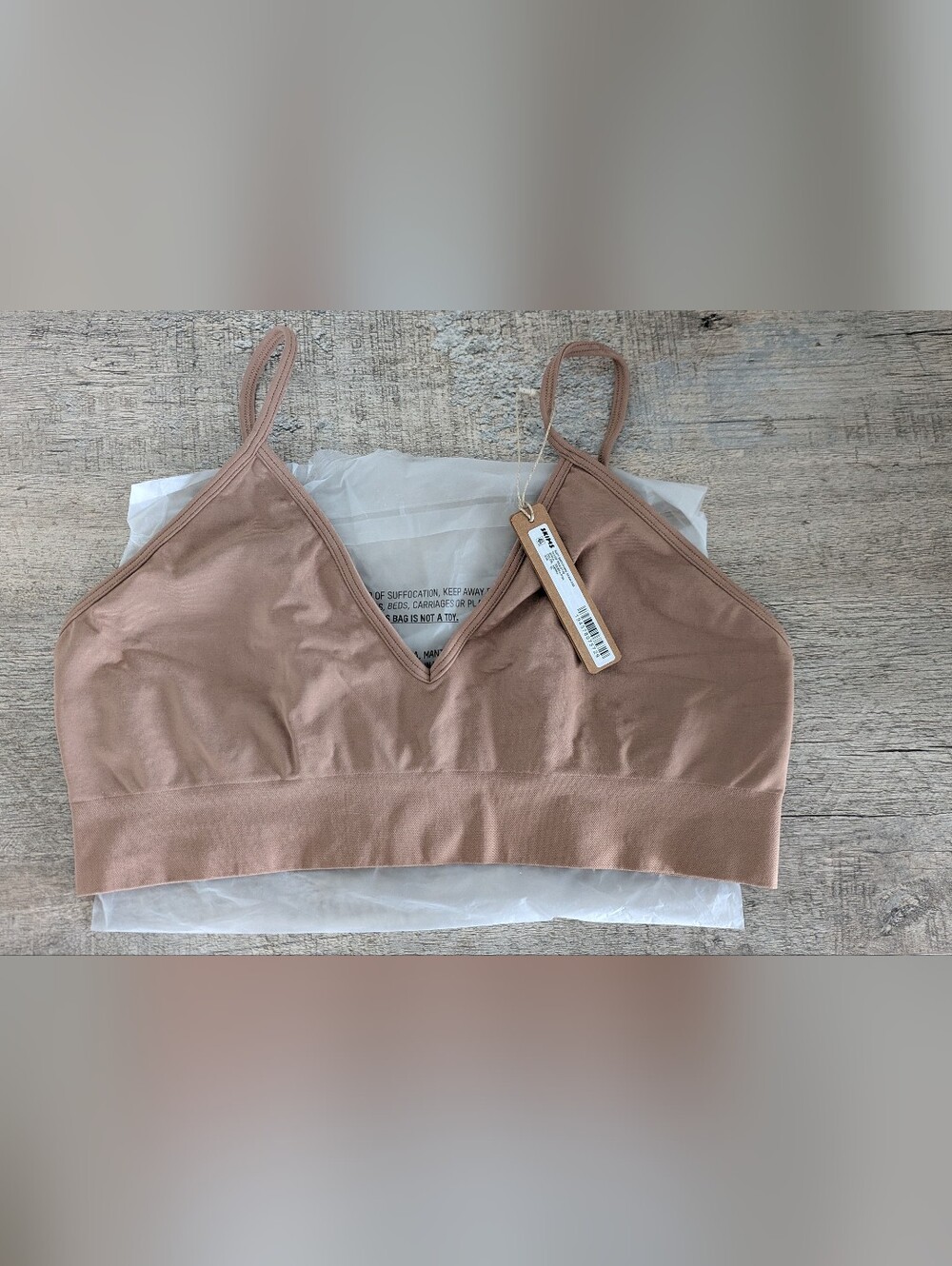 SKIMS Seamless V-Neck Bralette in Mauve Taupe - Everyday Comfort